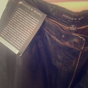 New Andrew Marc New York leather pants